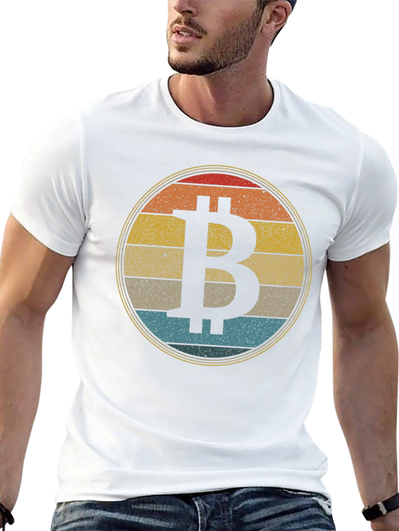 Bitcoin Retro Sunset T-Shirt Crypto Tee
