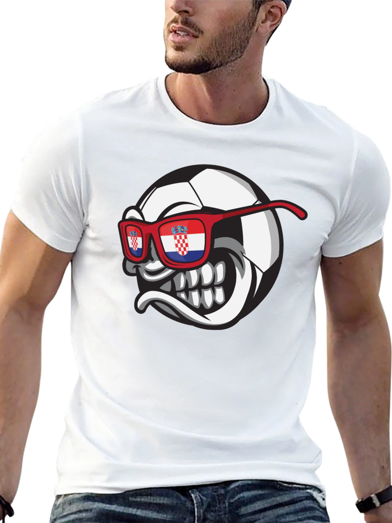 Croatian Soccer Fan T-Shirt - Mens Black Tee