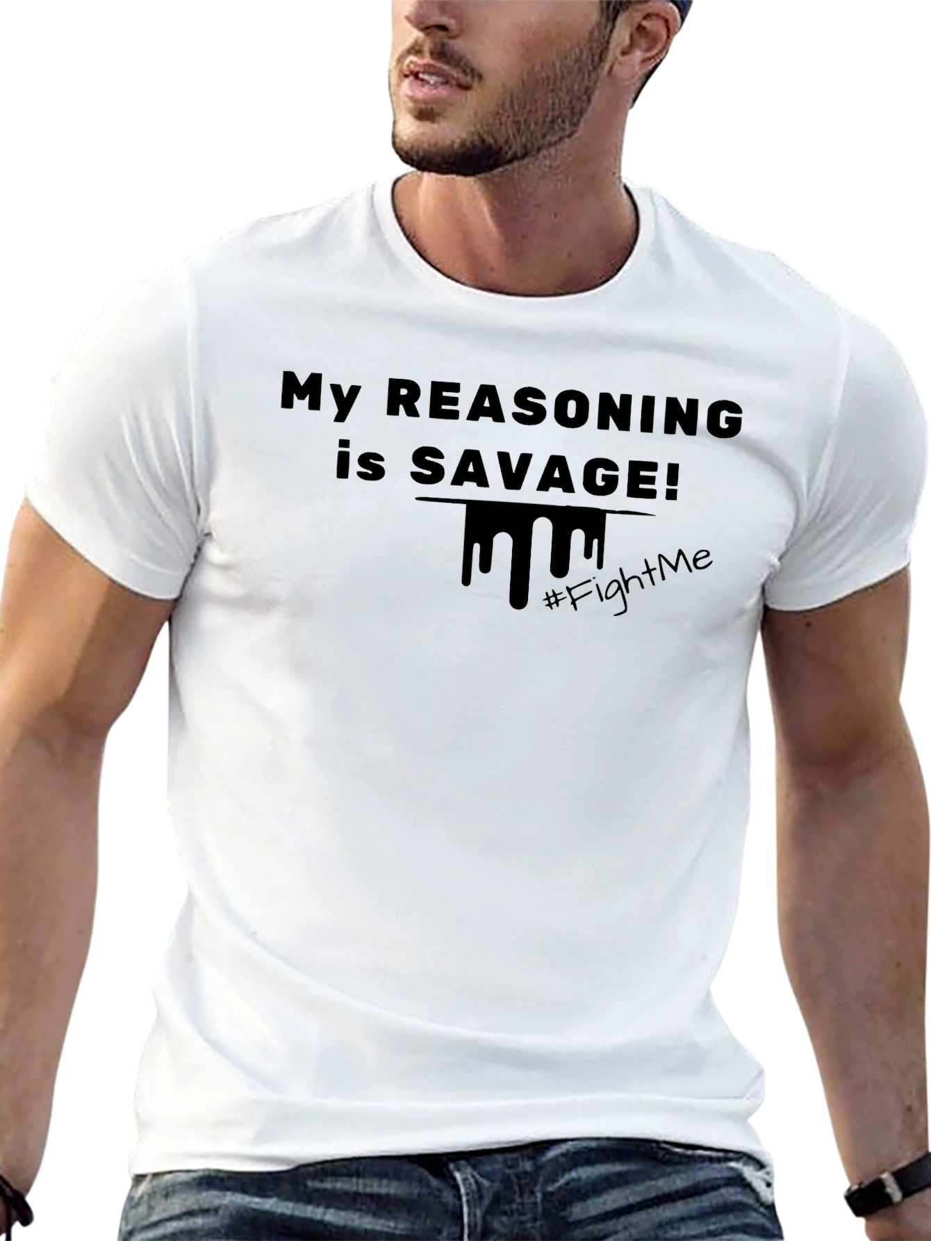 Savage Reasoning Graphic Tee - Black Cotton Blend