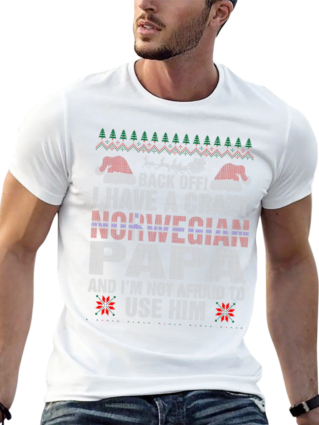 Crazy Norwegian Papa Holiday T-Shirt