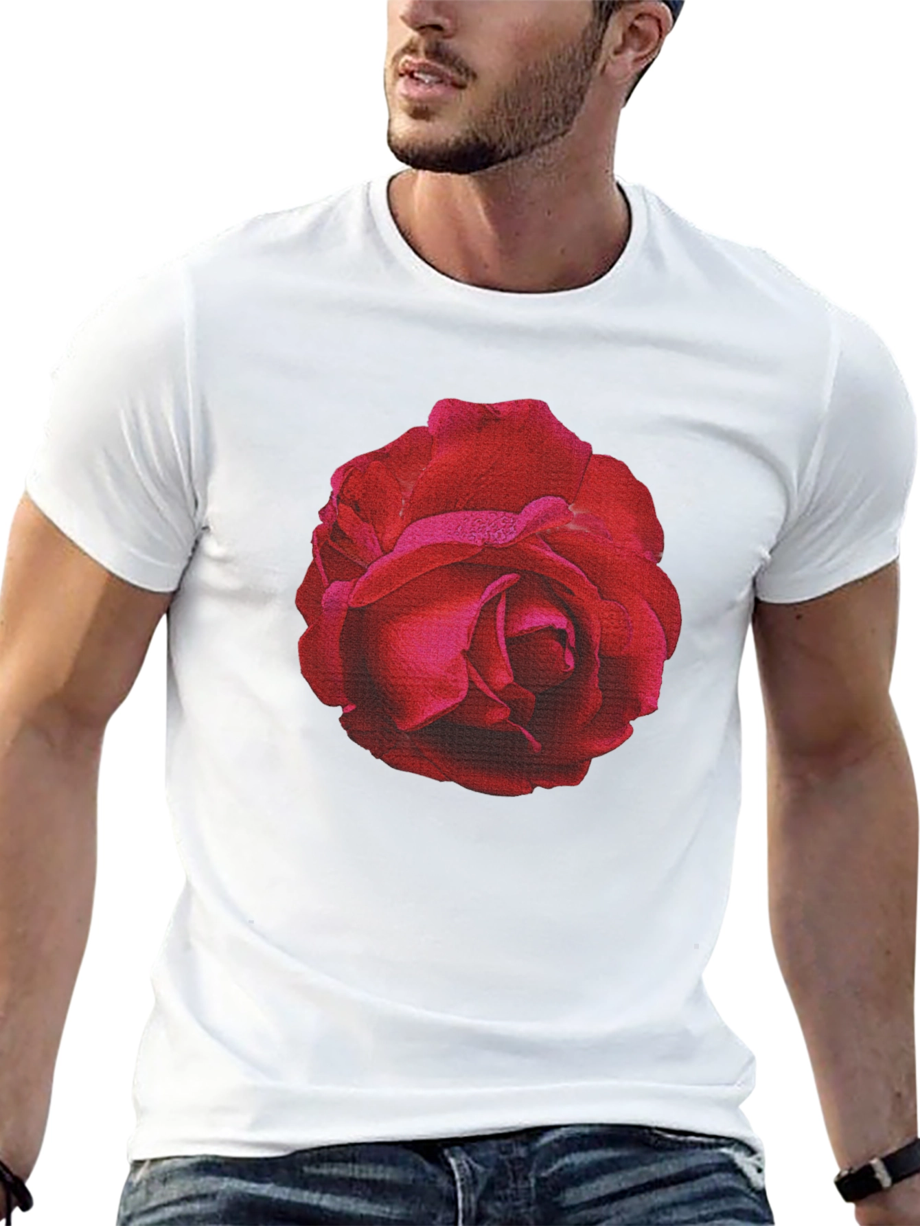 Rose Graphic T-Shirt - Black Cotton Tee