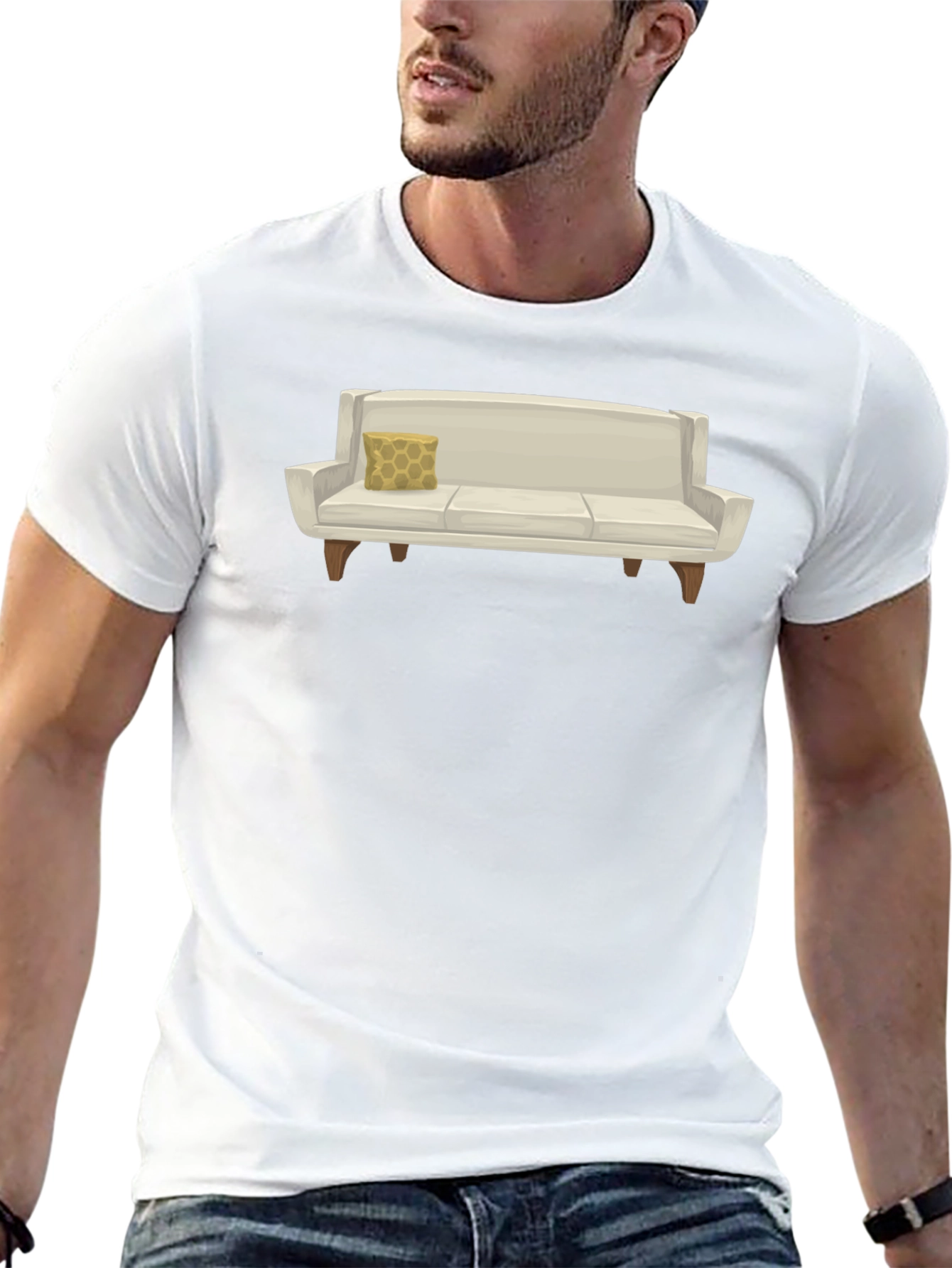 Modern Couch Graphic Tee - Comfortable Black T-Shirt