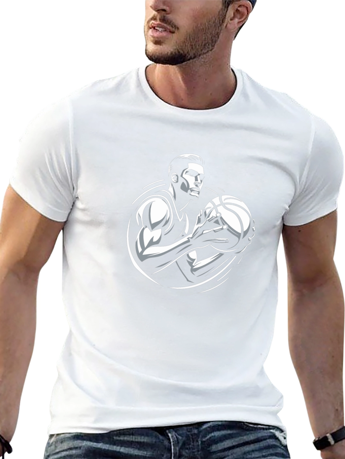 Basketball Player Graphic Tee - Black