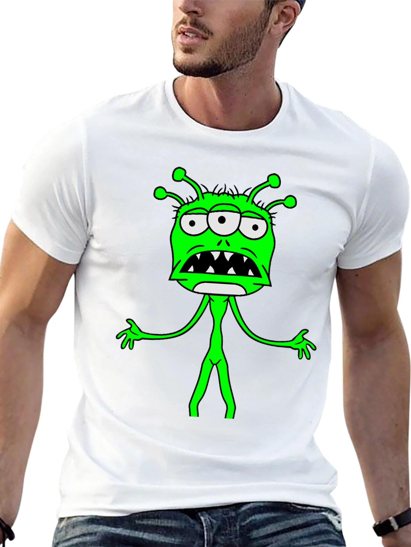 Three-Eyed Alien Graphic Tee - Black