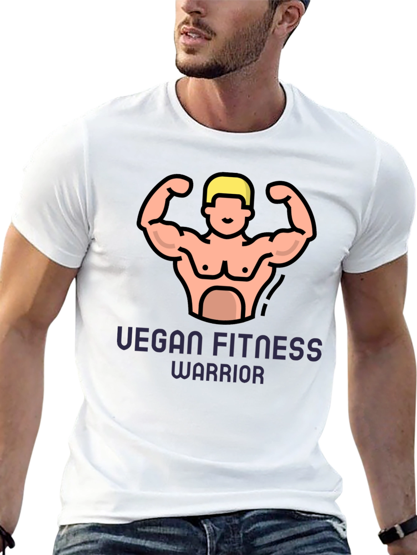 Vegan Fitness Warrior Graphic Tee - Black