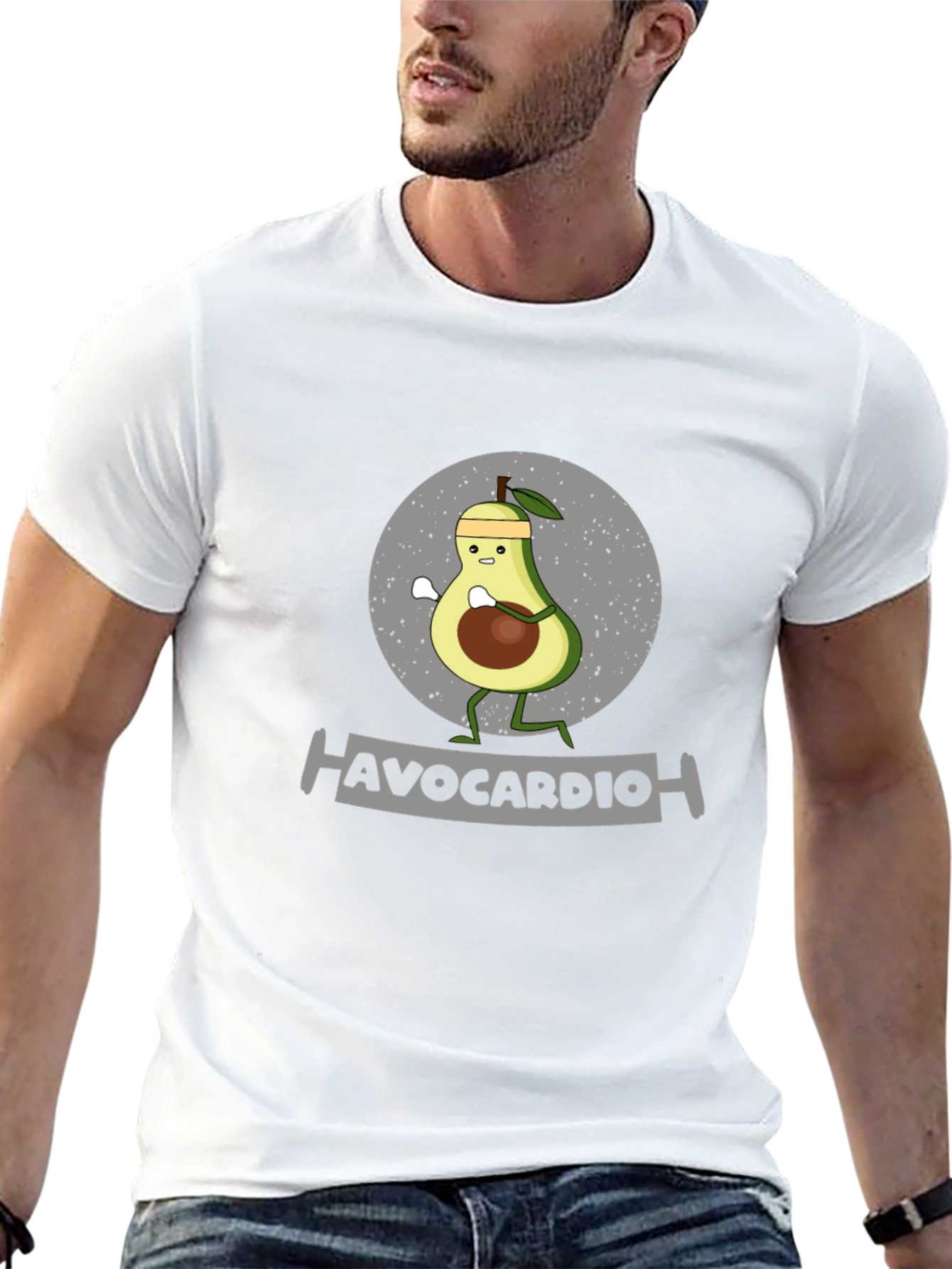 Avocardio Funny Avocado Workout Graphic T-Shirt