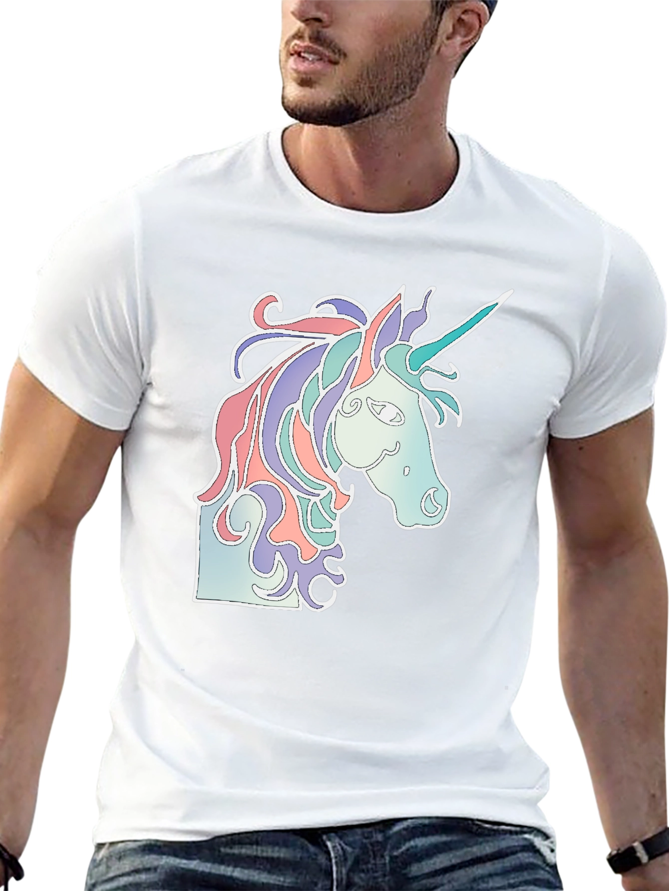 Unicorn Graphic Black T-Shirt