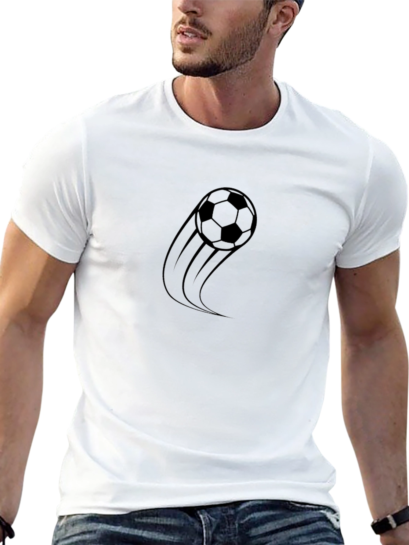Soccer Ball Graphic Tee - Stylish Black T-Shirt