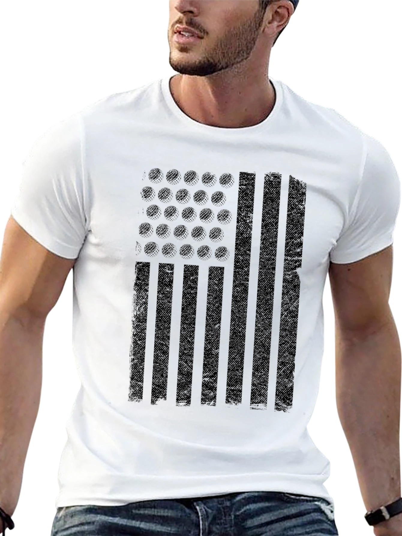 Distressed American Flag Graphic T-Shirt