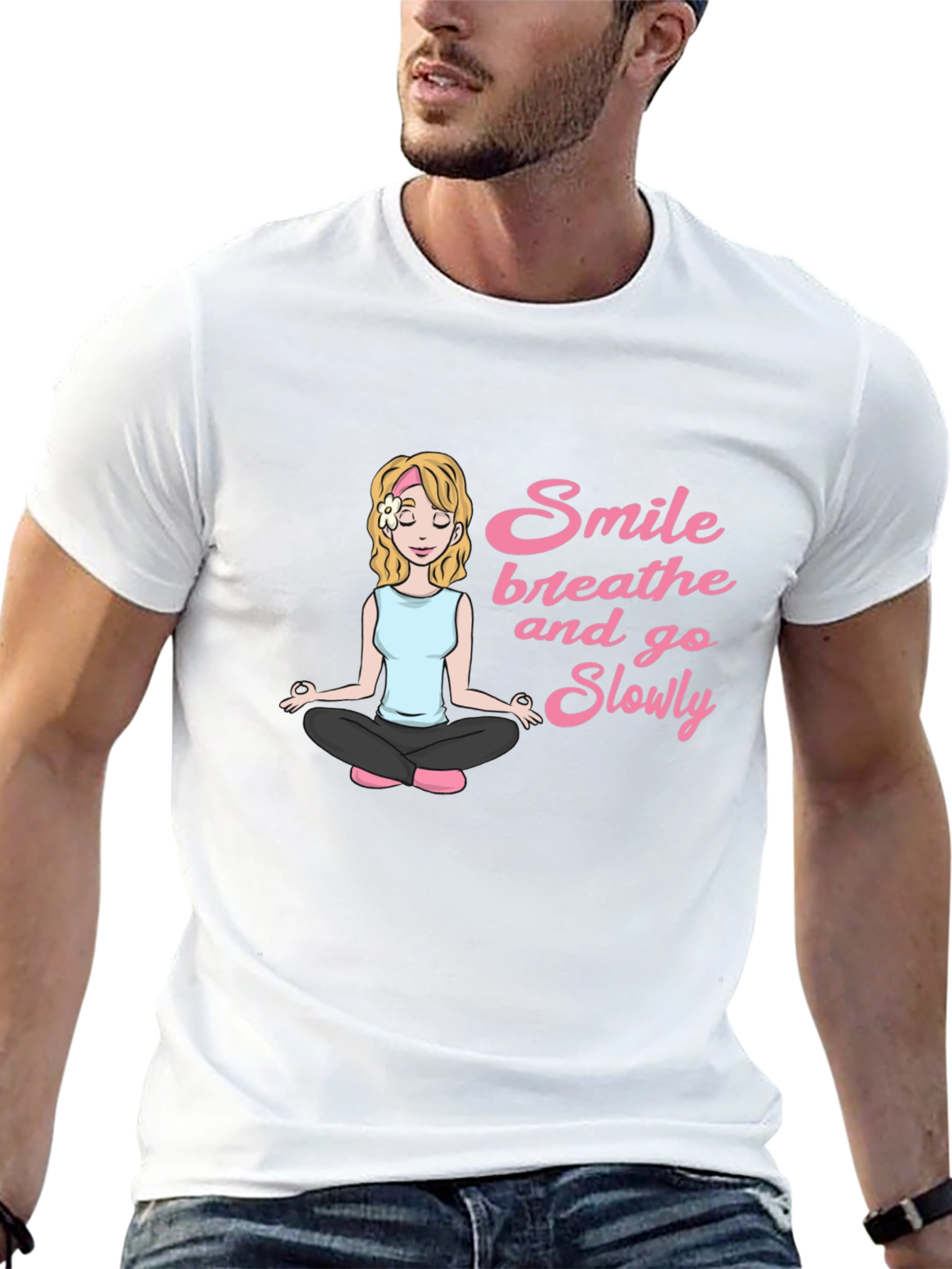 Smile Breathe and Go Slowly Black T-Shirt