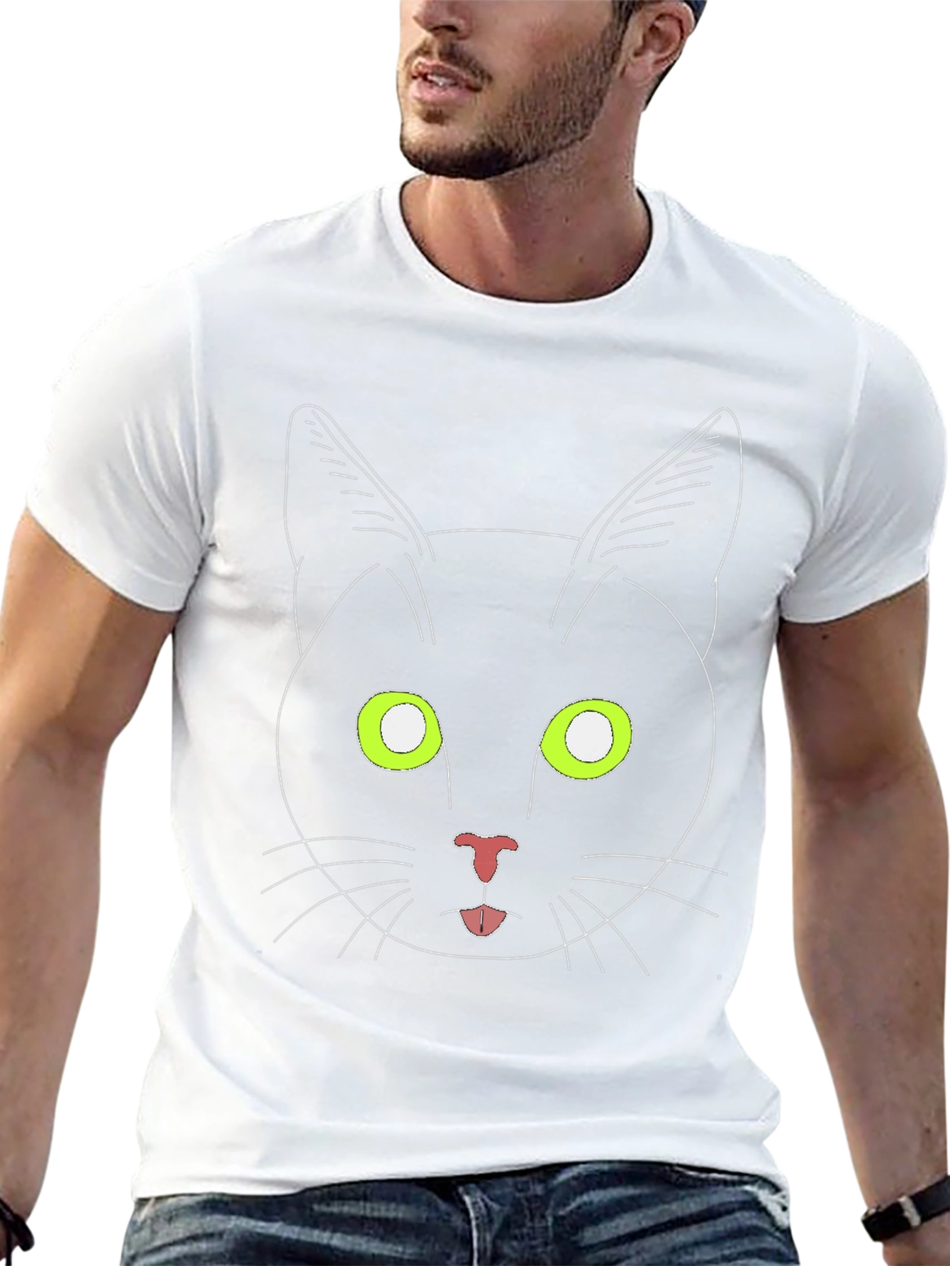 Black Cat Tee - Graphic Print T-Shirt