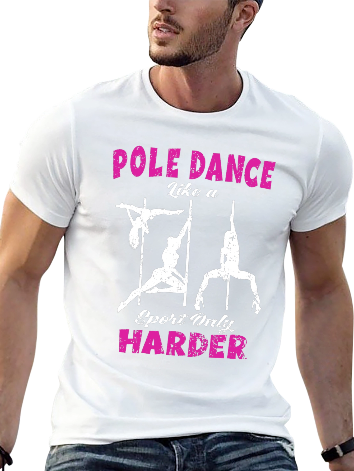 Pole Dance Harder Black Graphic T-Shirt