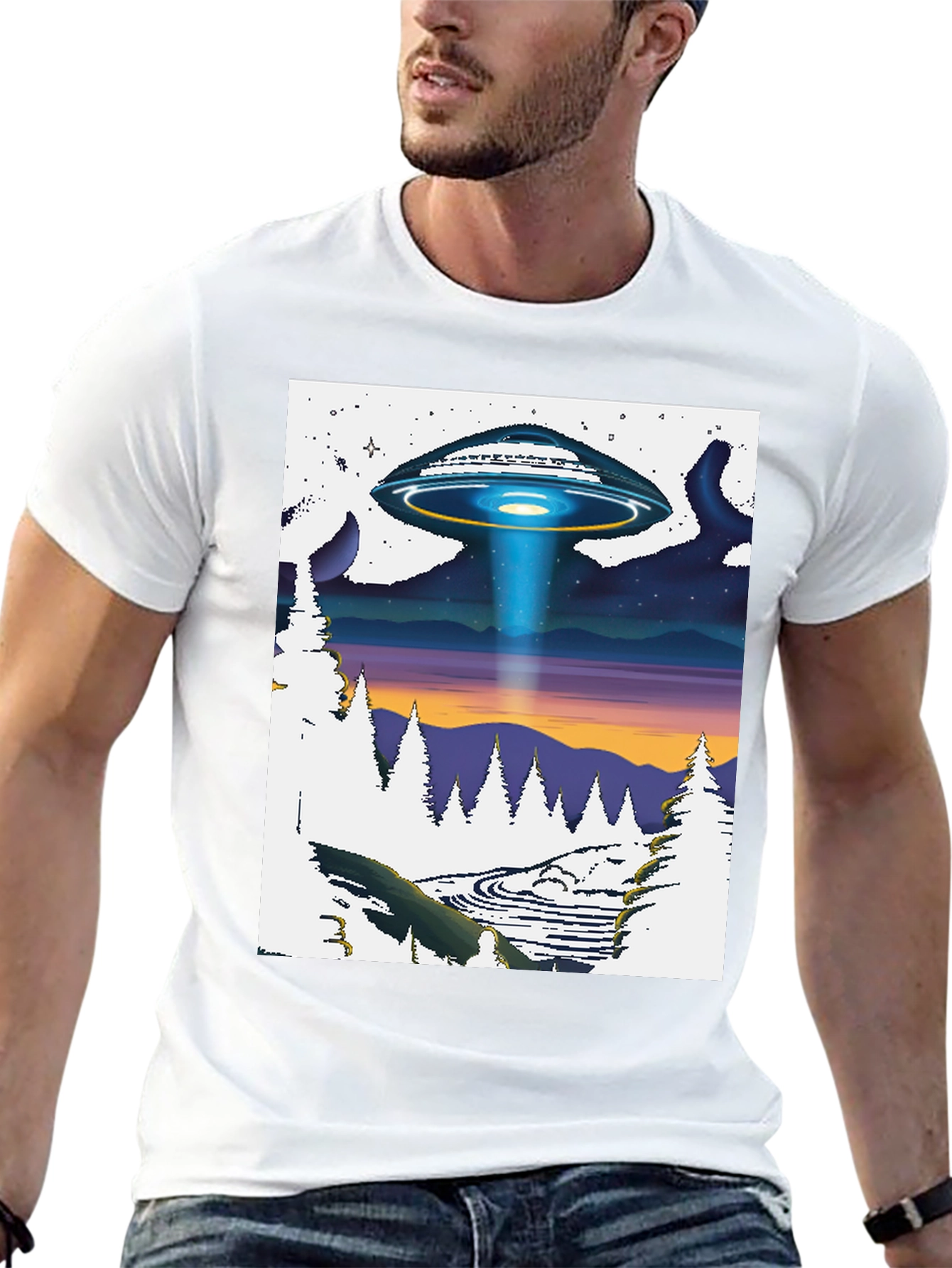 UFO Landscape T-Shirt - Sci-Fi Adventure Tee