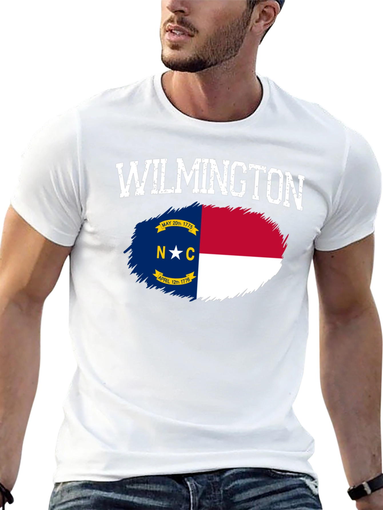 Wilmington North Carolina Flag Graphic T-Shirt