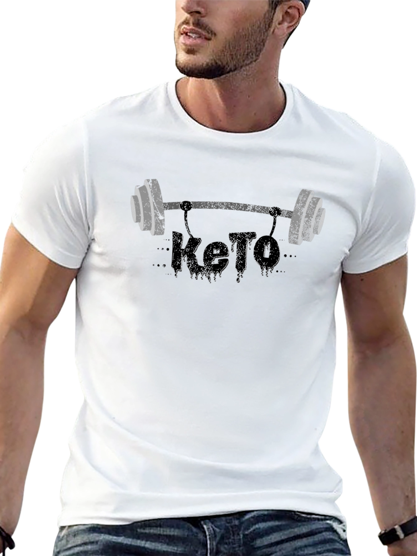 Keto Barbell T-Shirt - Fitness & Diet Apparel