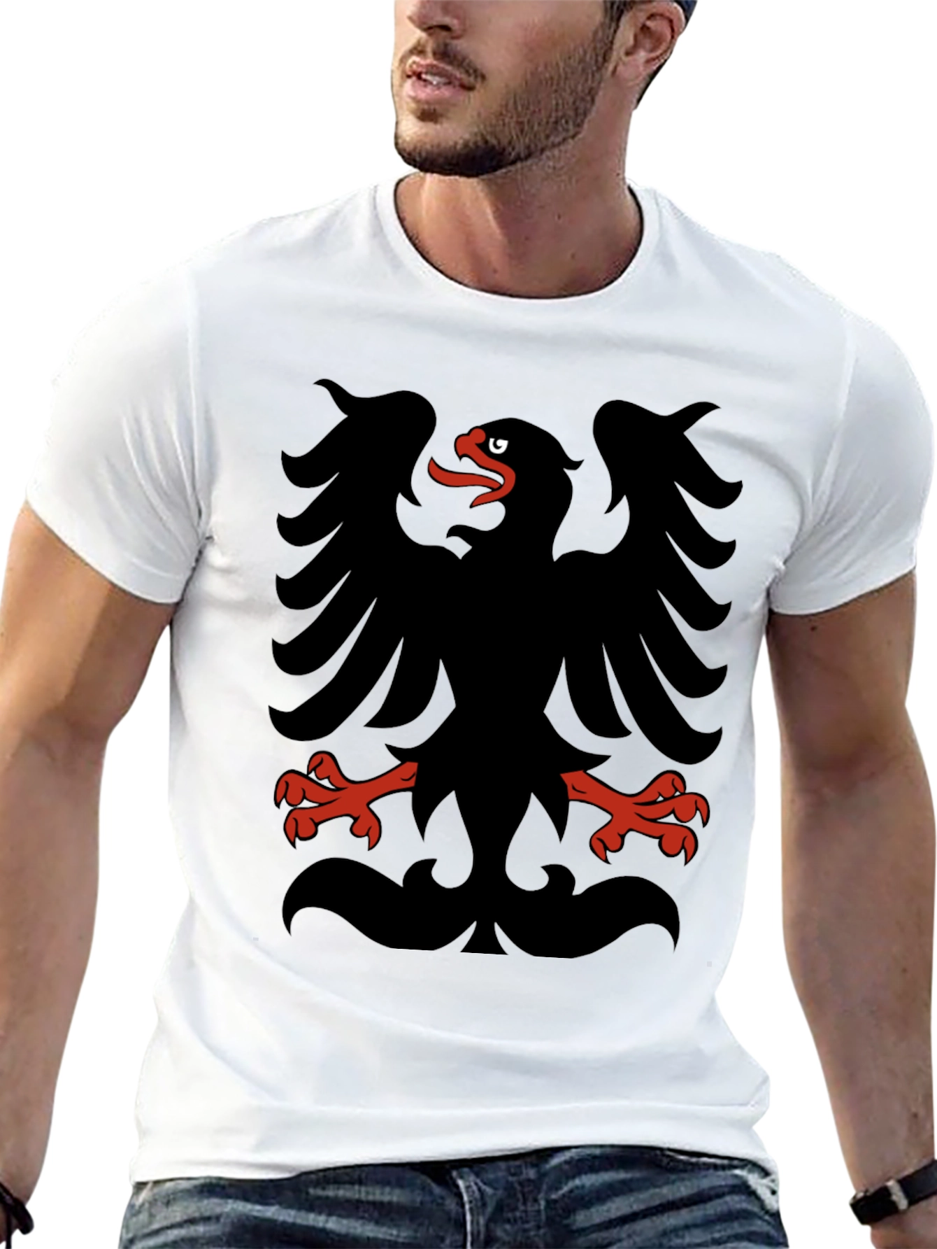 Albanian Eagle Black Graphic T-Shirt