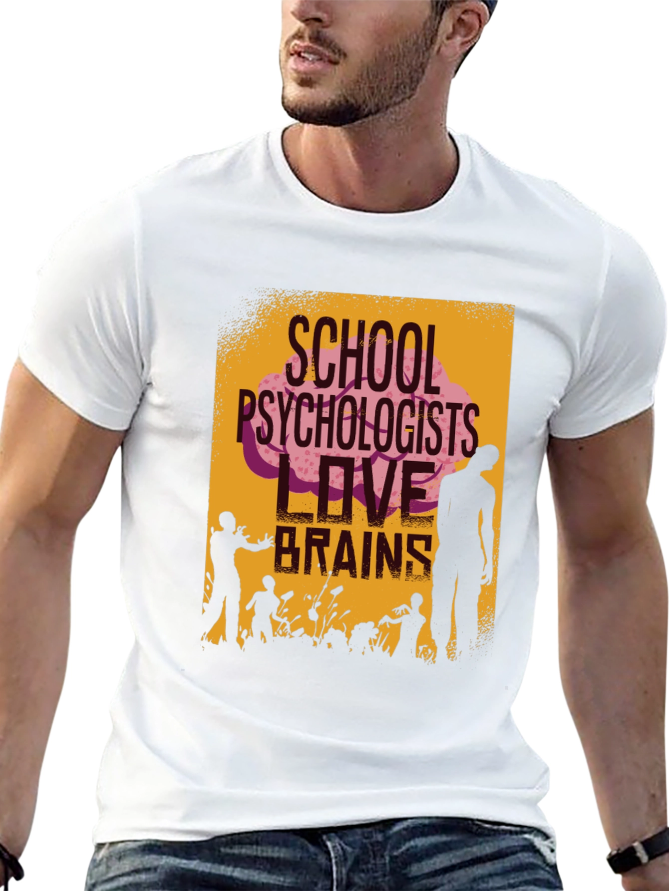 School Psychologists Love Brains Zombie T-Shirt
