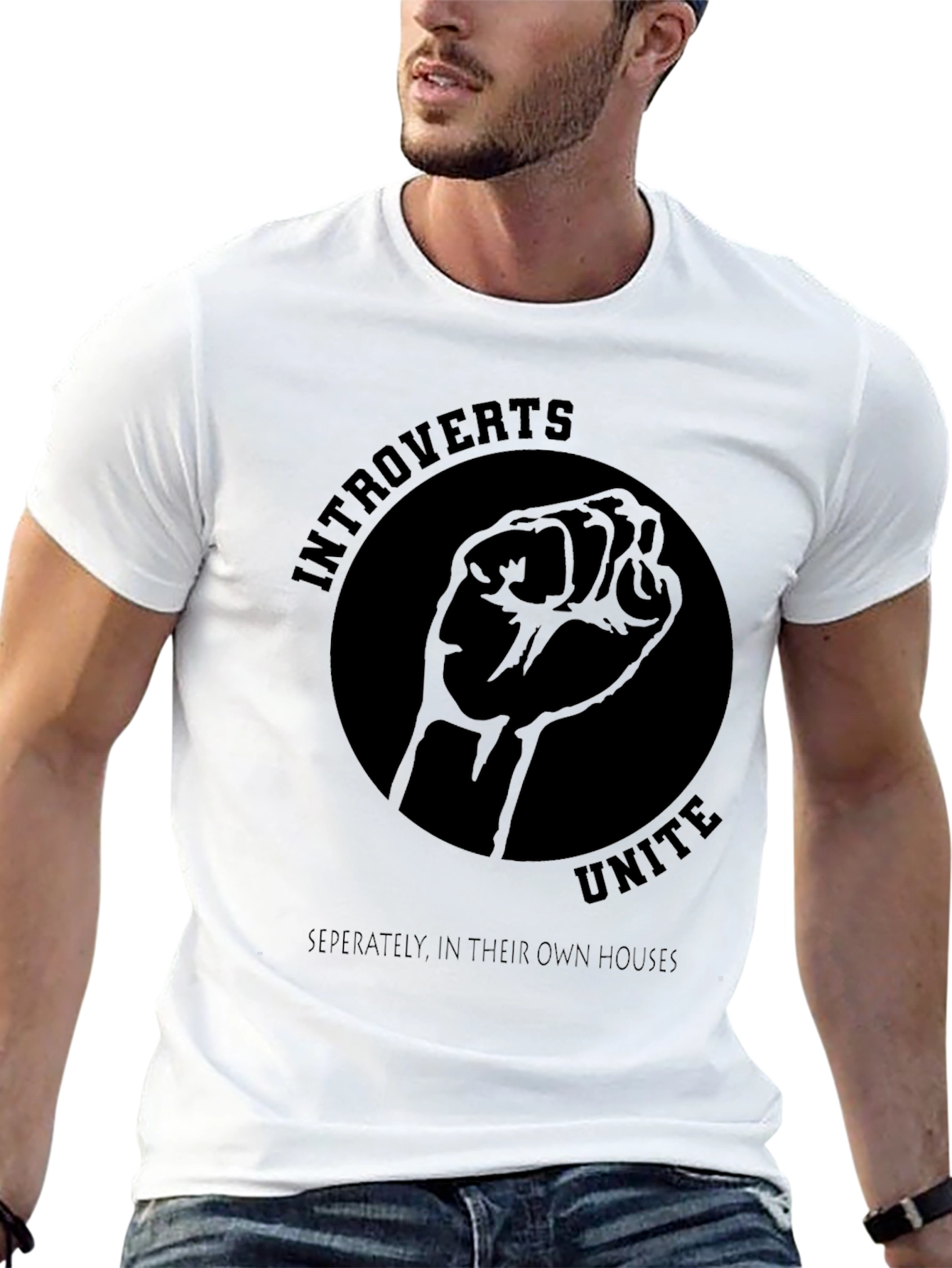 Introverts Unite Black Graphic Tee