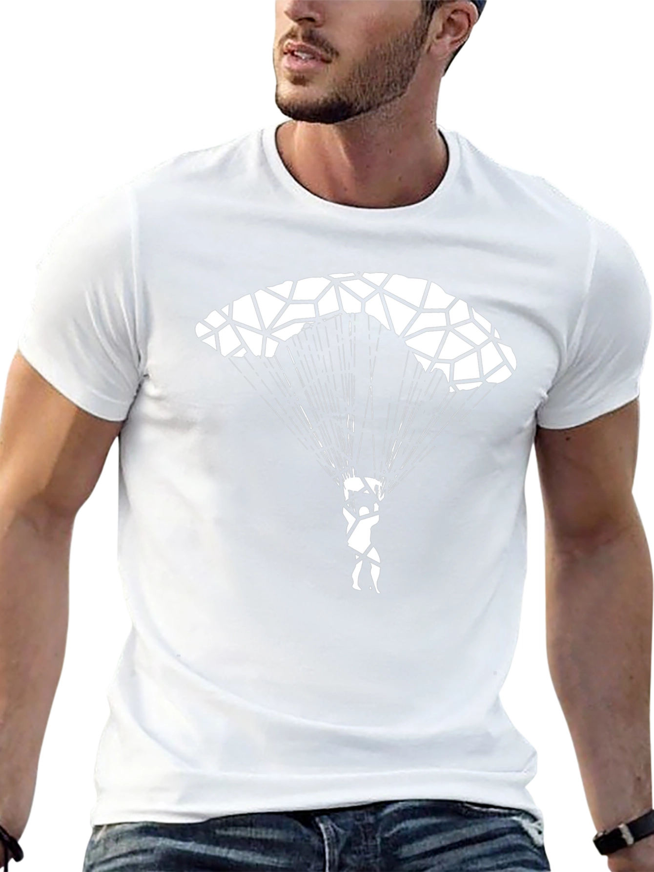 Parachute Graphic Tee - Black Cotton Shirt