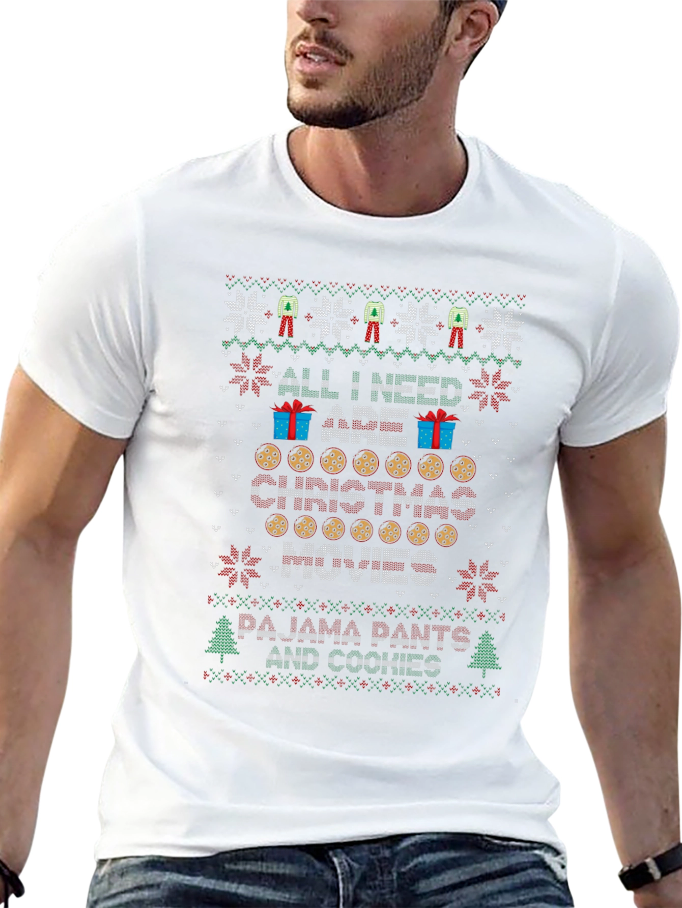 Christmas Movies & Cookies Ugly Christmas Sweater T-Shirt