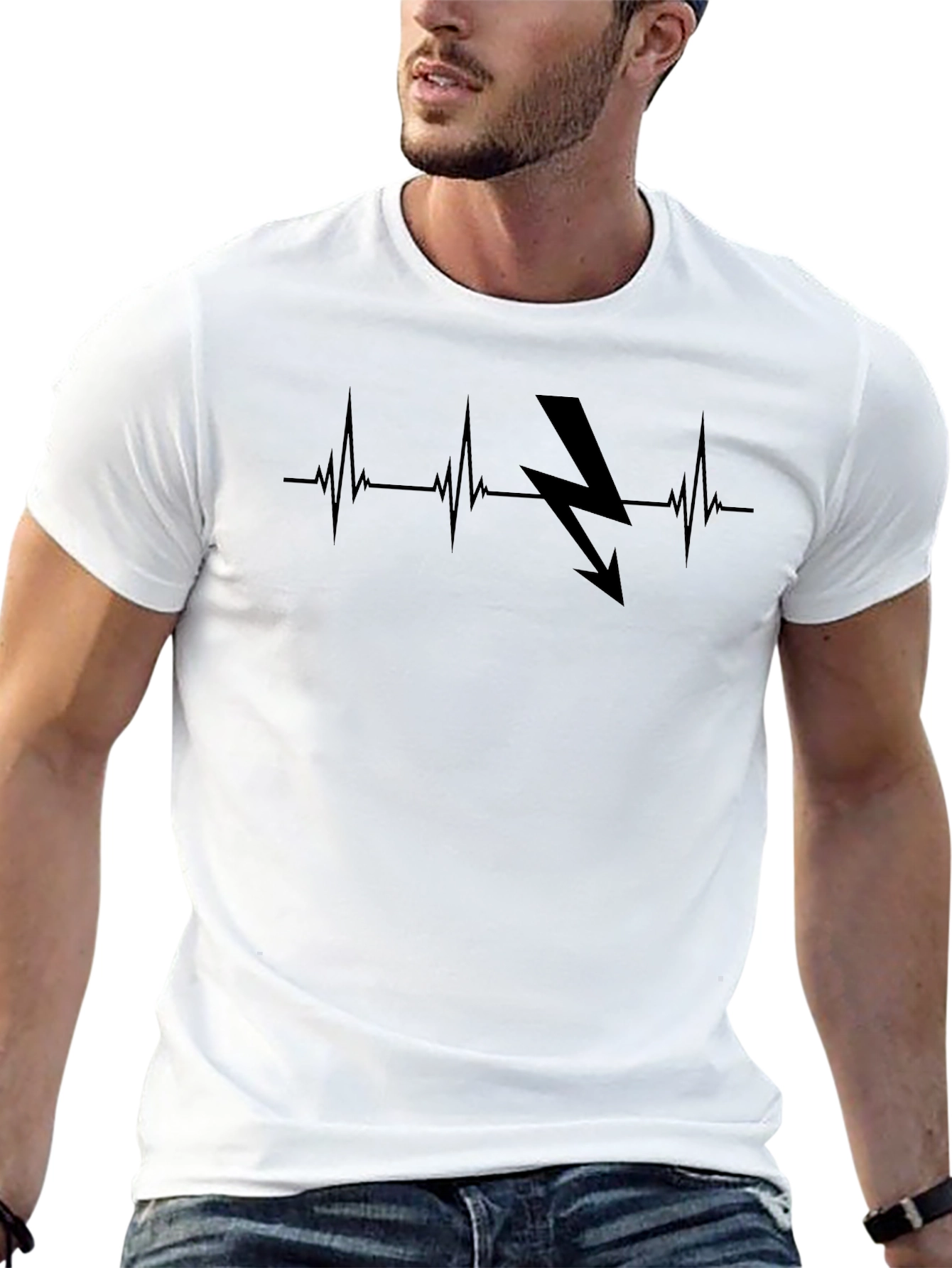 Electric Pulse Black Graphic Tee