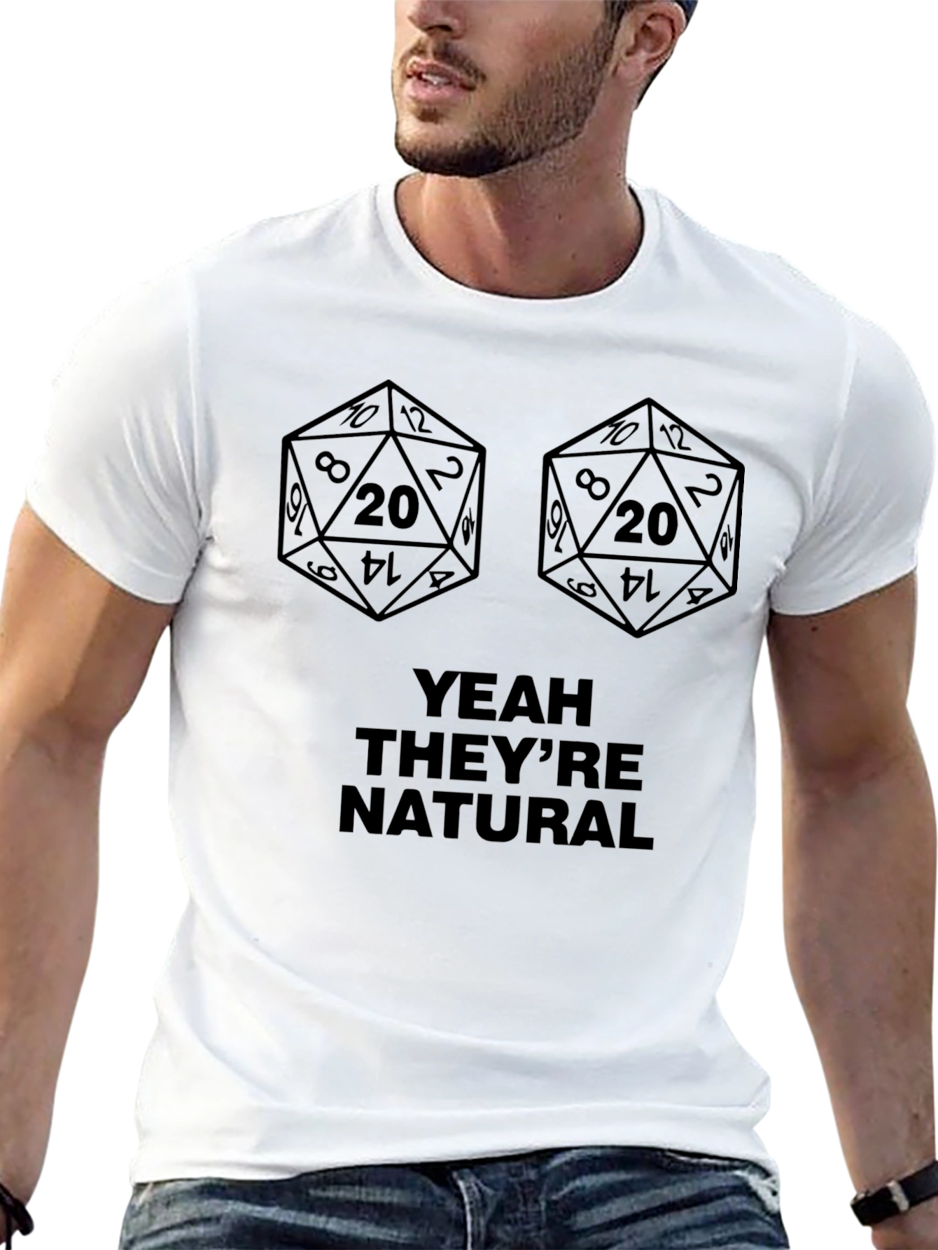 Natural 20 Dice T-Shirt - Gamer Tee