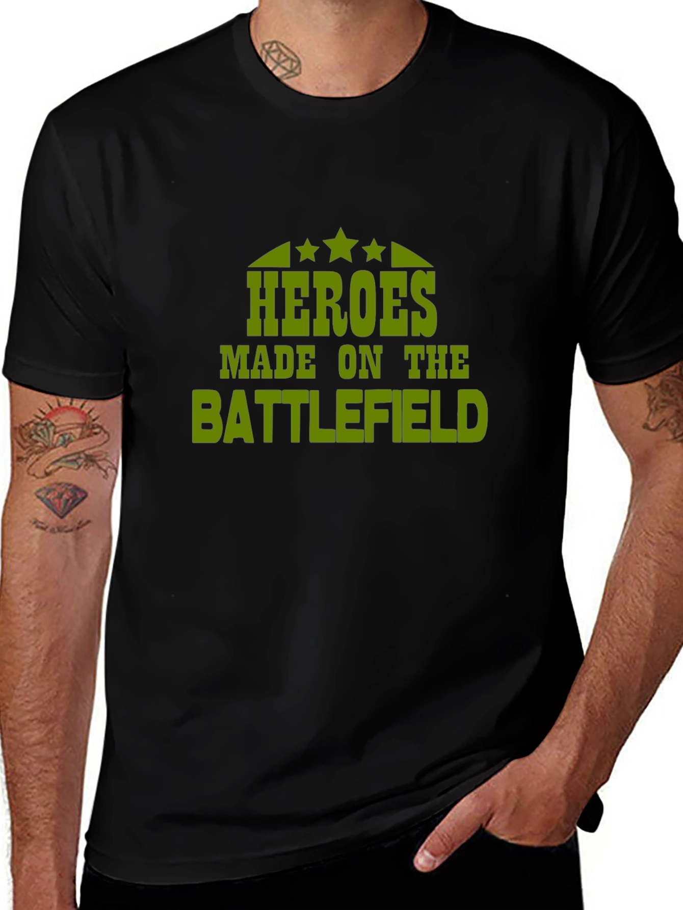 Heroes Made on the Battlefield Black T-Shirt