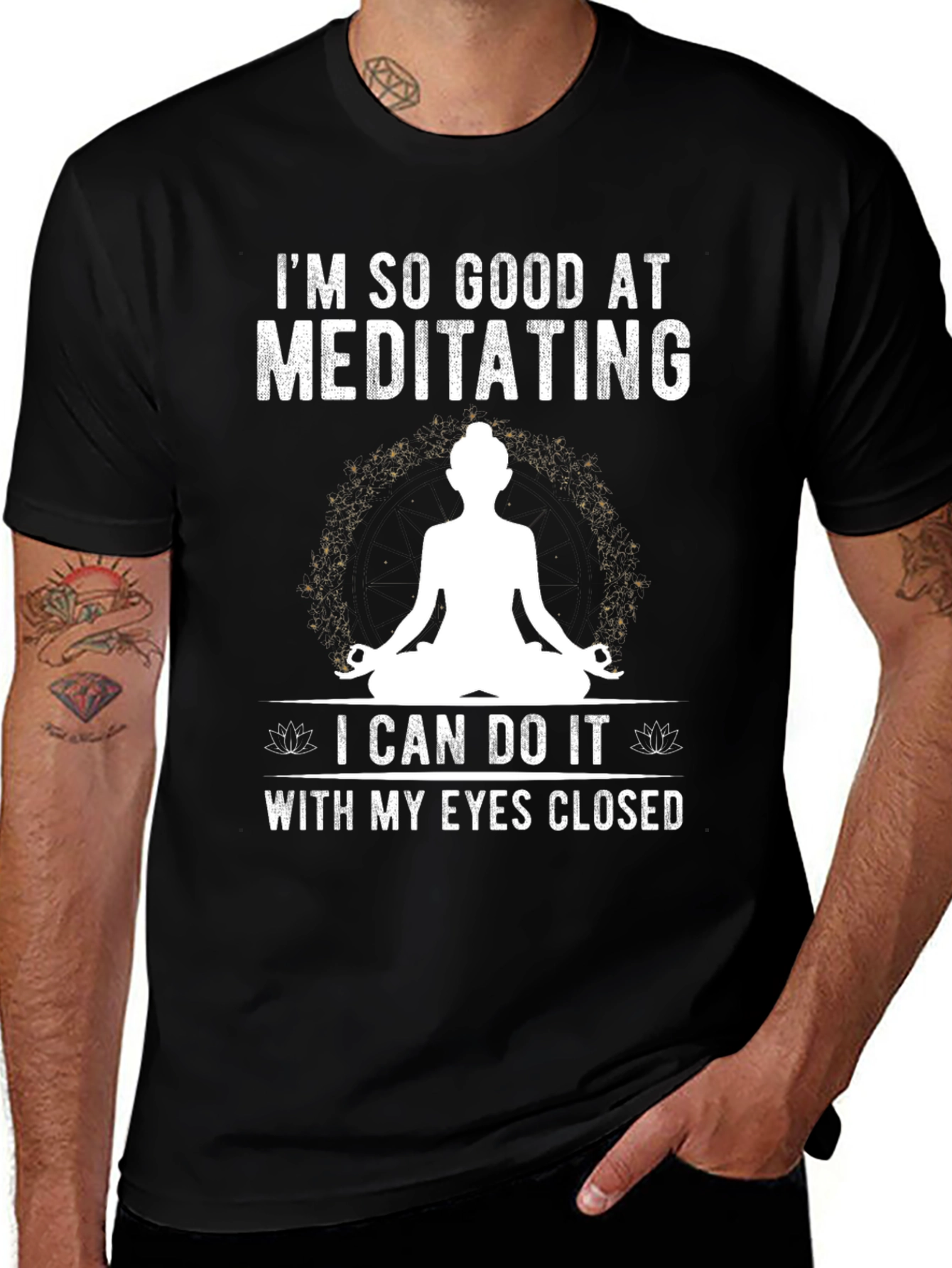 Meditating T-Shirt Funny Yoga Tee