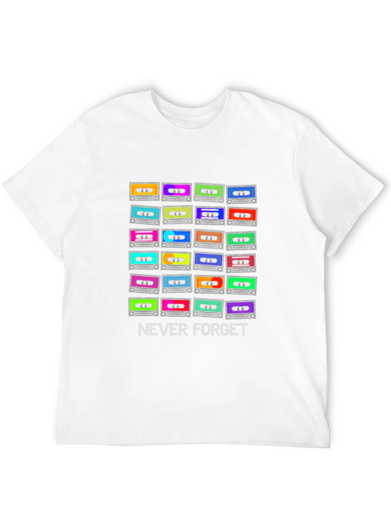 Retro Cassette Tapes Never Forget Black T-Shirt
