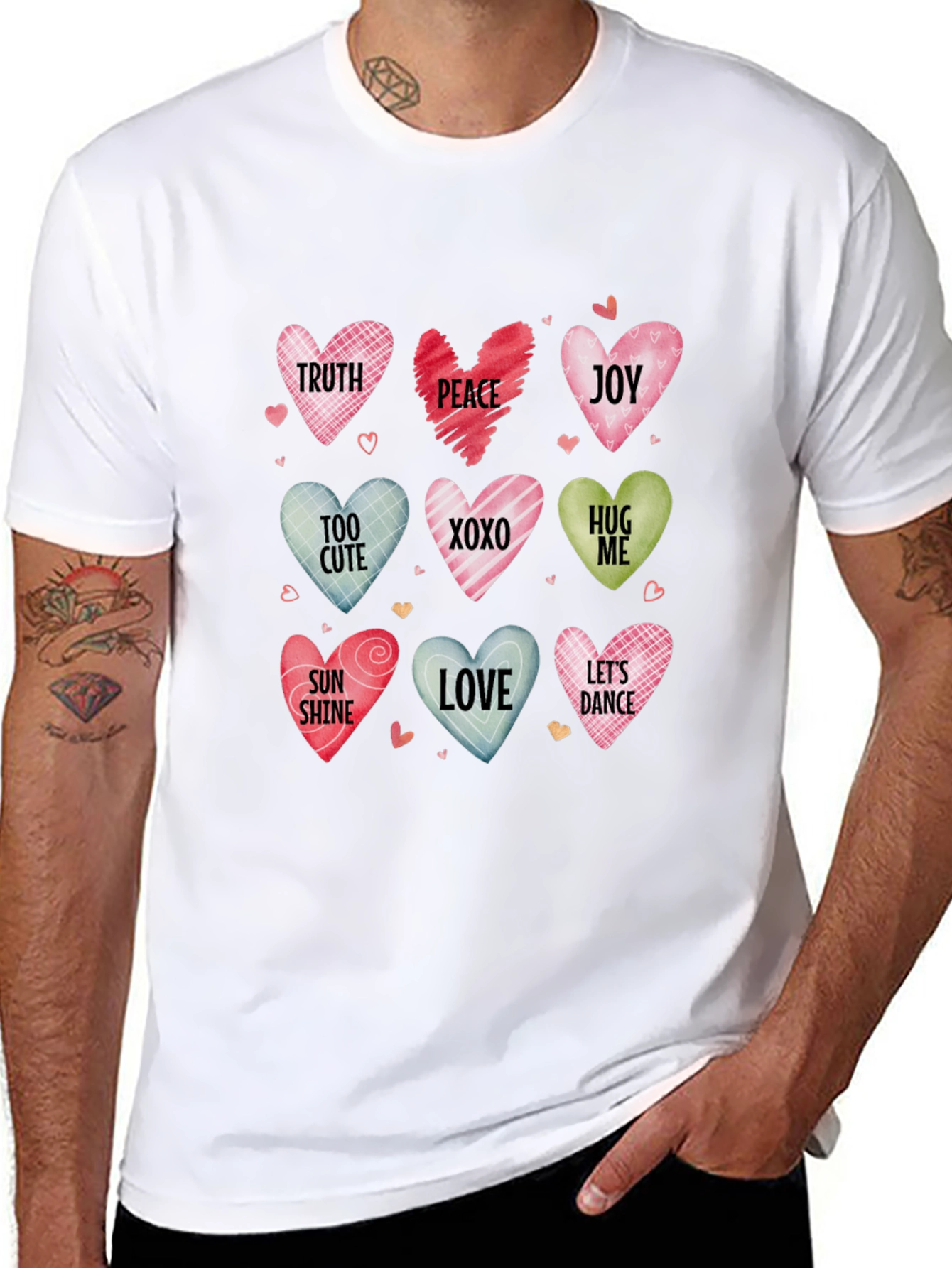 Valentines Day Candy Hearts Graphic Tee