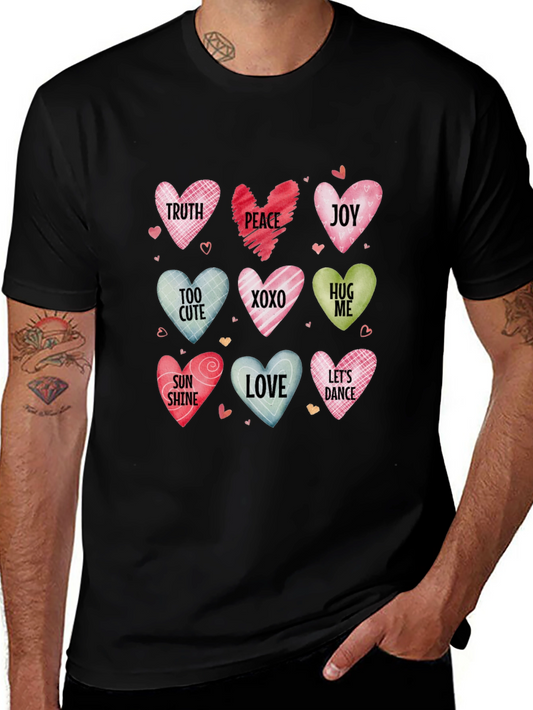 Valentines Day Candy Hearts Graphic Tee