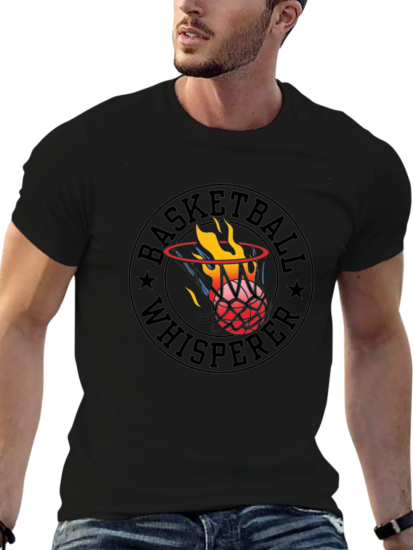Basketball Whisperer Graphic T-Shirt - Black