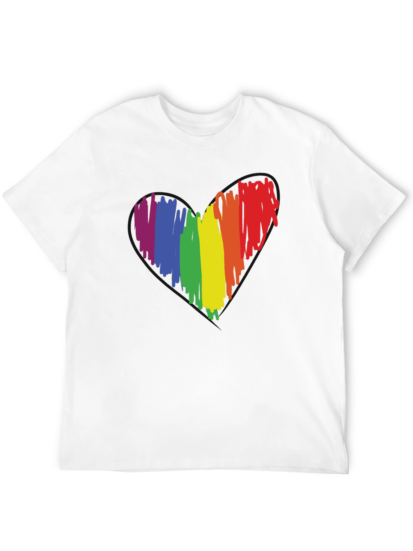 LGBT Pride Heart Graphic Tee - Black