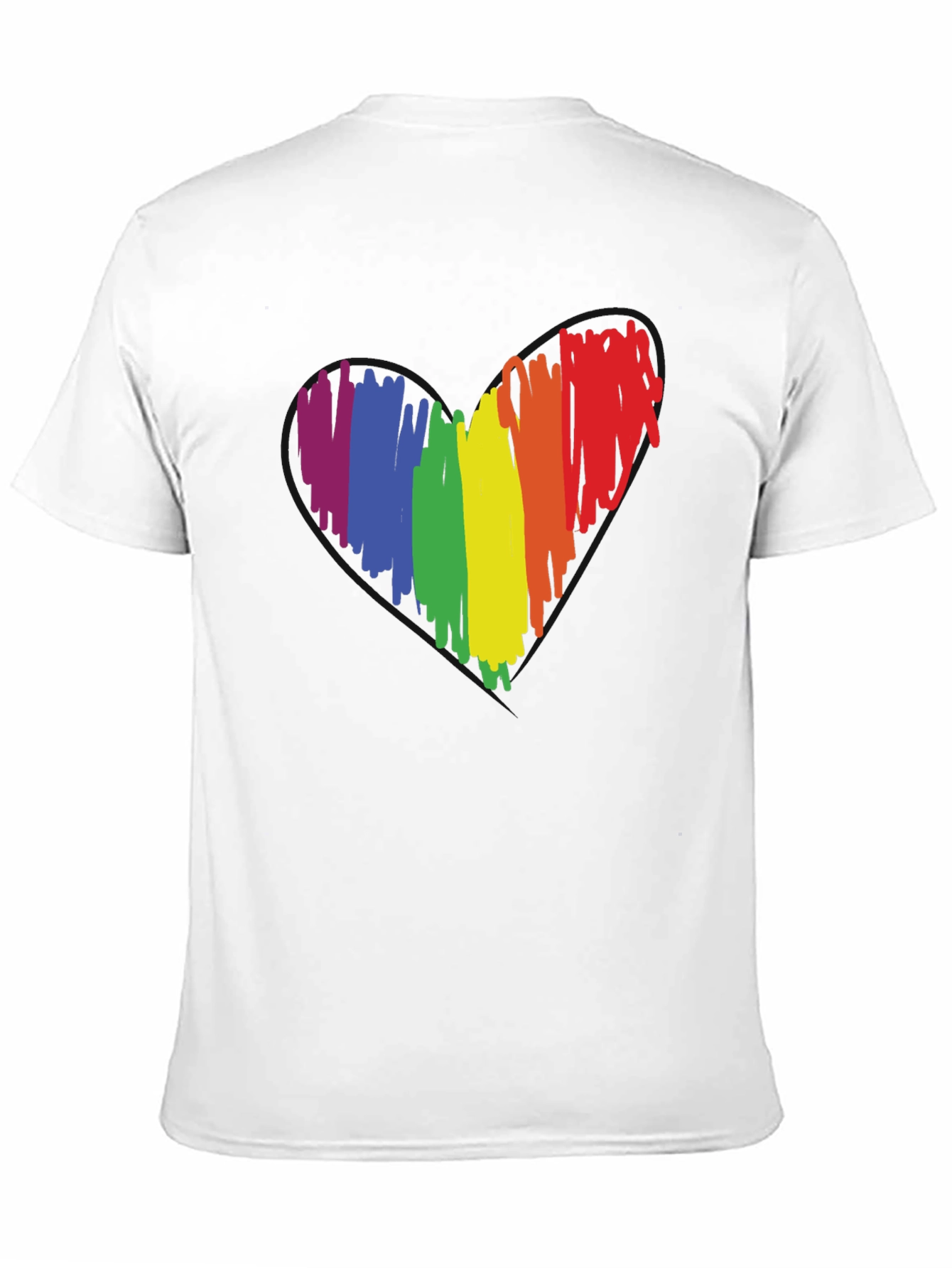 LGBT Pride Heart Graphic Tee - Black