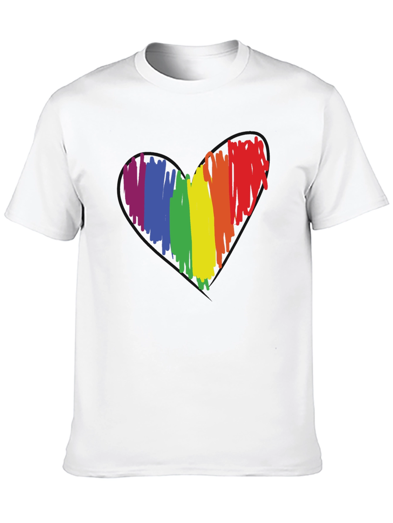 LGBT Pride Heart Graphic Tee - Black