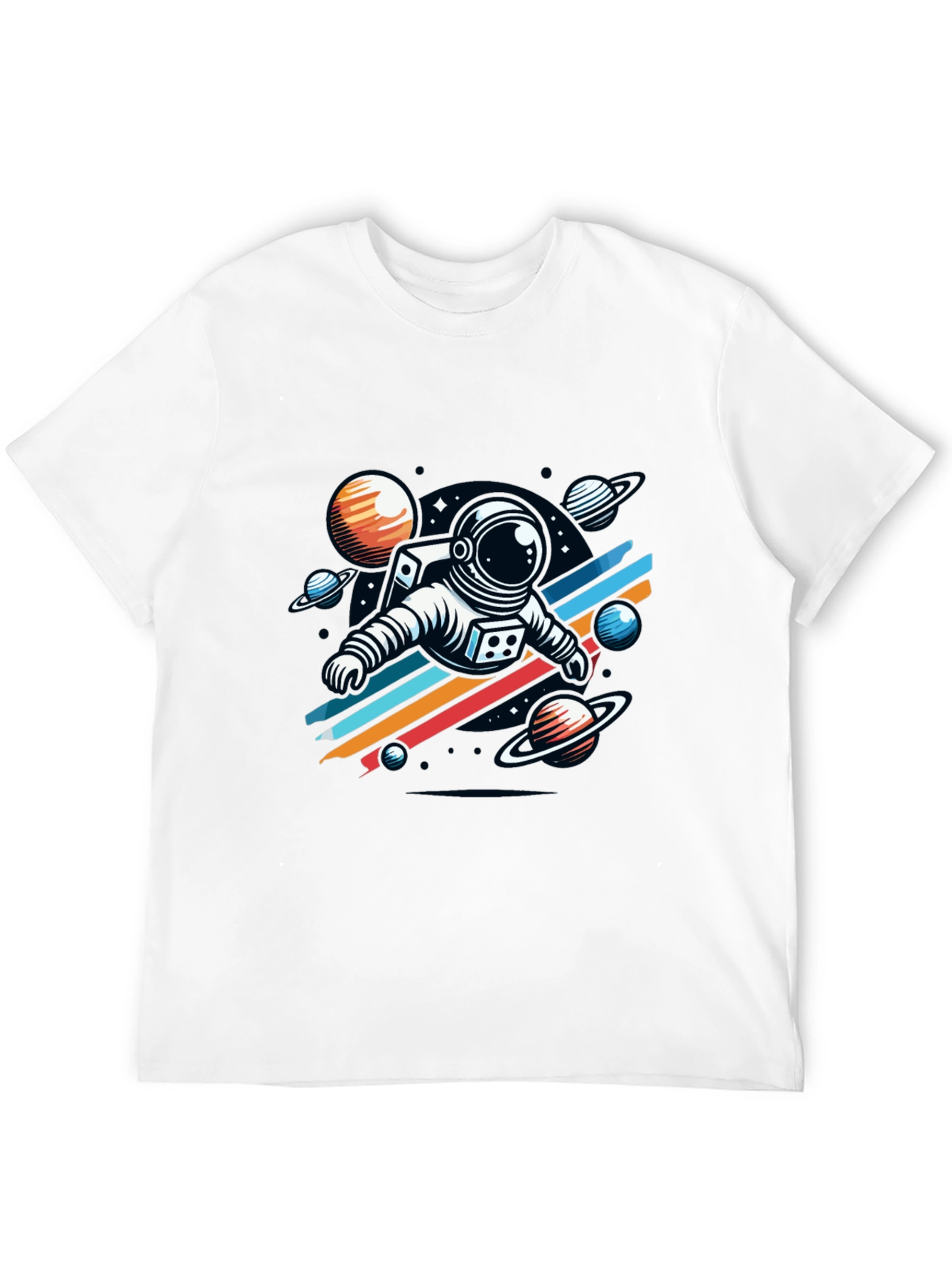 Astronaut Space Graphic Tee - Stylish Black T-Shirt