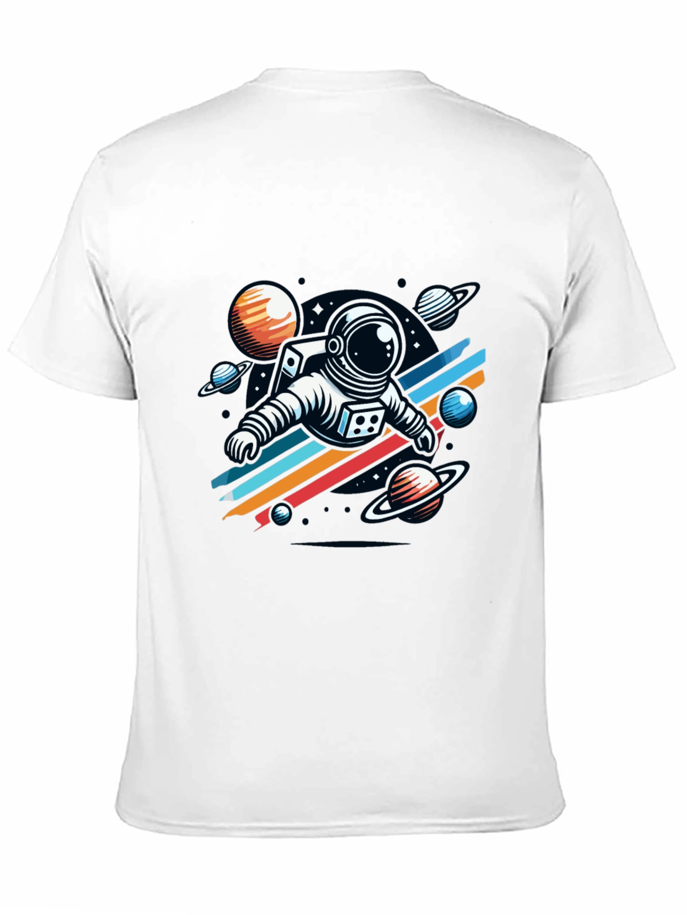 Astronaut Space Graphic Tee - Stylish Black T-Shirt