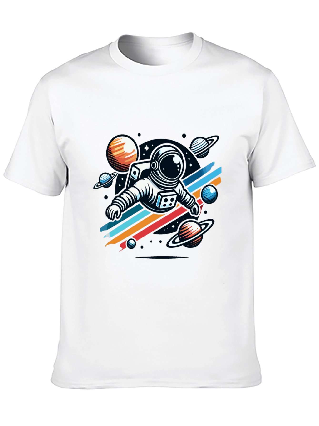 Astronaut Space Graphic Tee - Stylish Black T-Shirt
