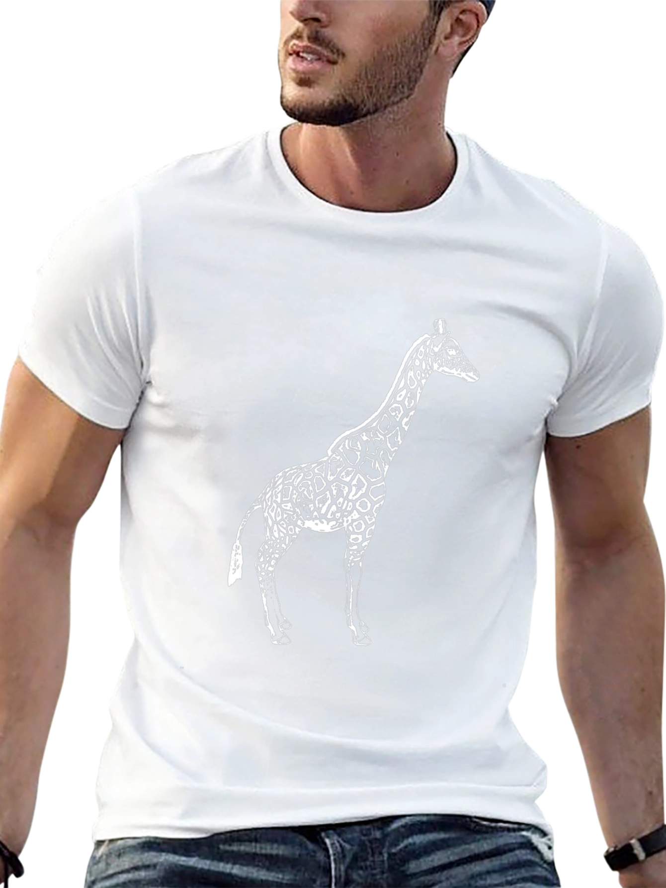 Giraffe Graphic Tee - Casual Black T-Shirt