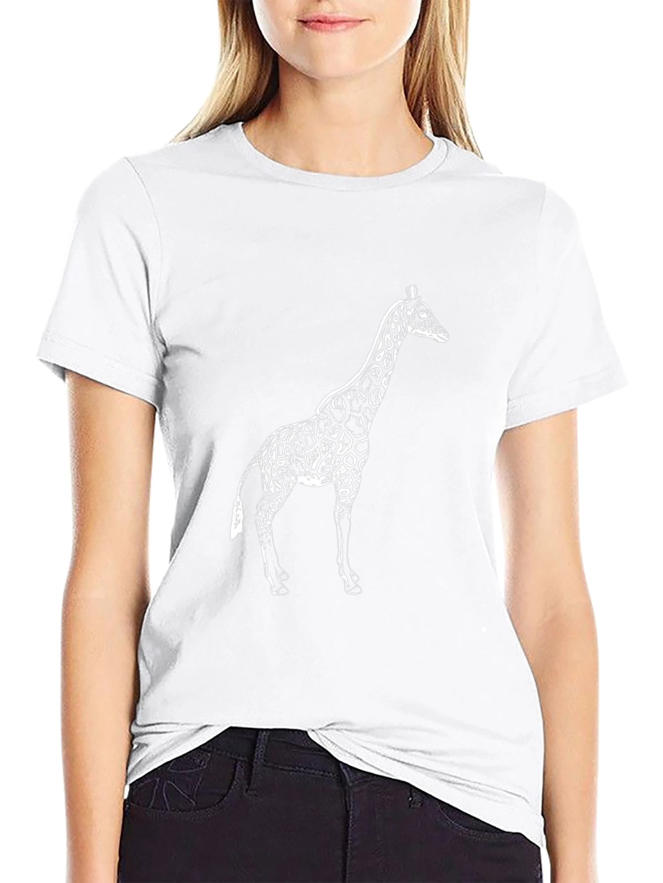 Giraffe Graphic Tee - Casual Black T-Shirt