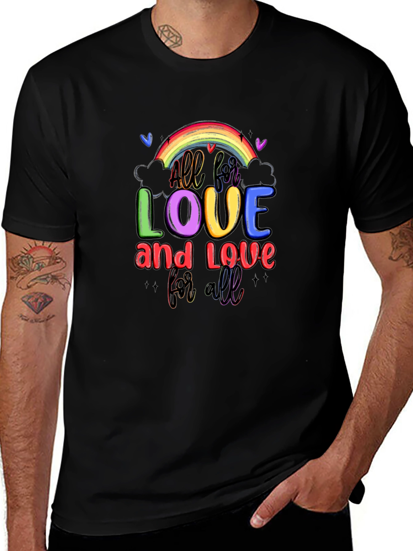 All for Love Rainbow Graphic Tee