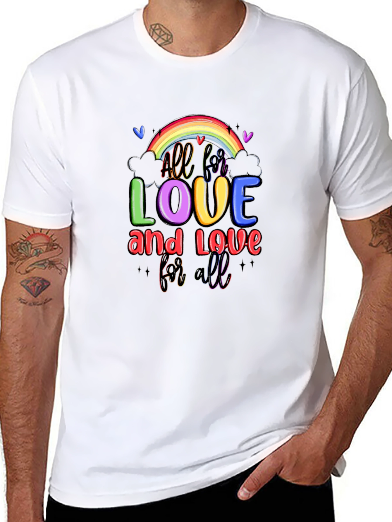 All for Love Rainbow Graphic Tee