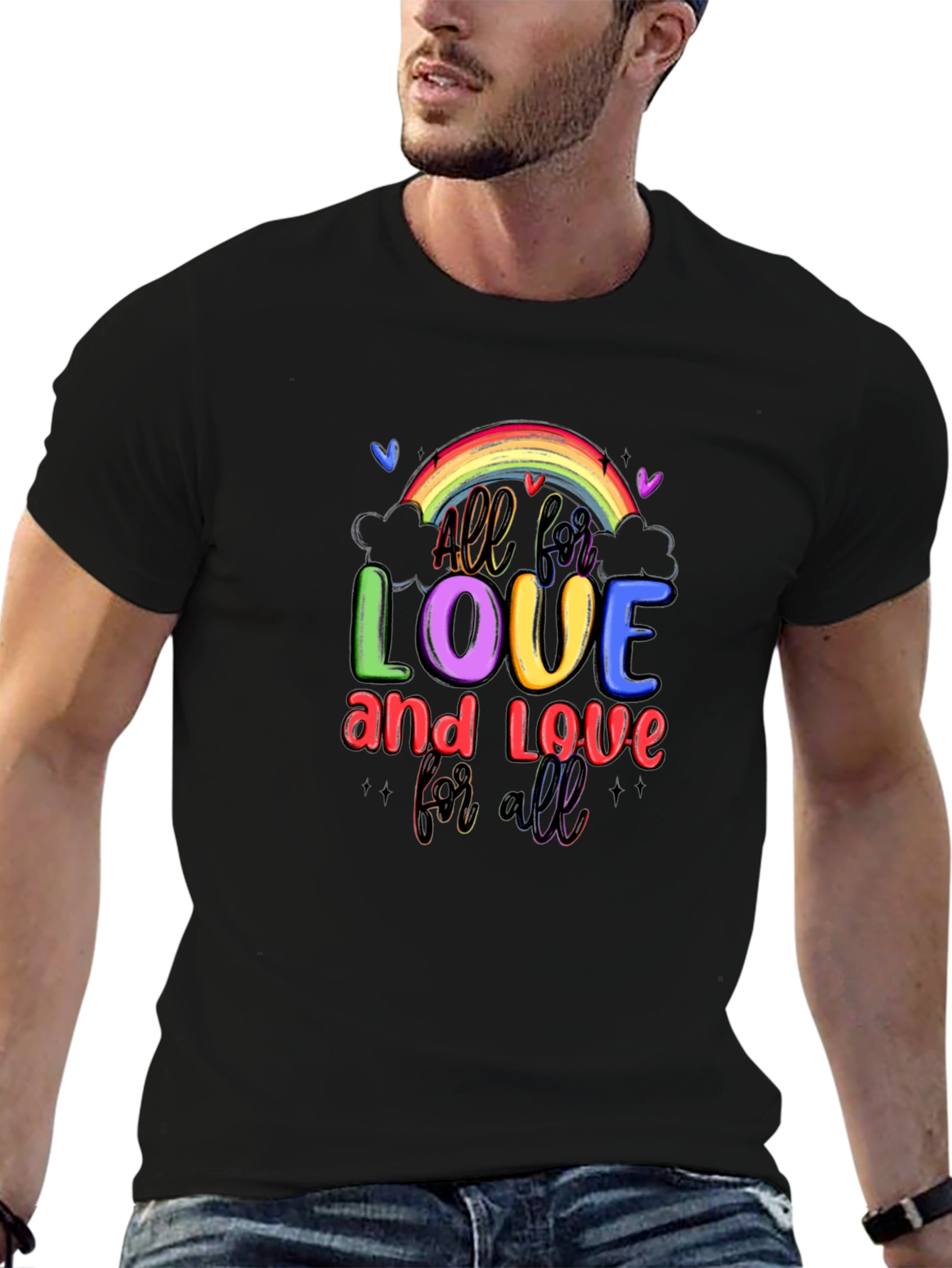 All for Love Rainbow Graphic Tee