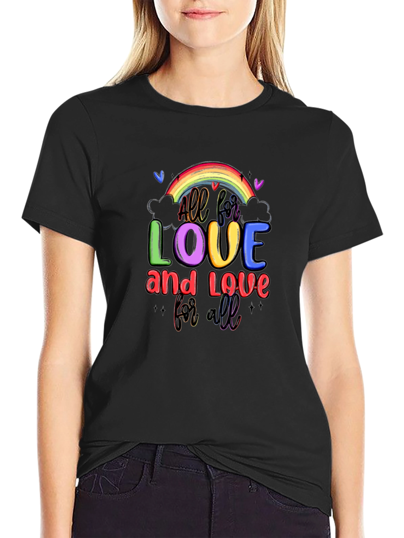 All for Love Rainbow Graphic Tee