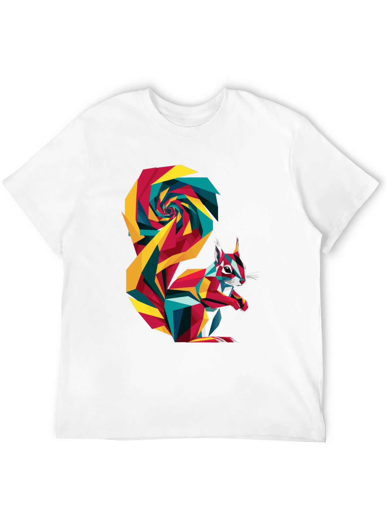 Geometric Squirrel Graphic Tee - Mens Black T-Shirt
