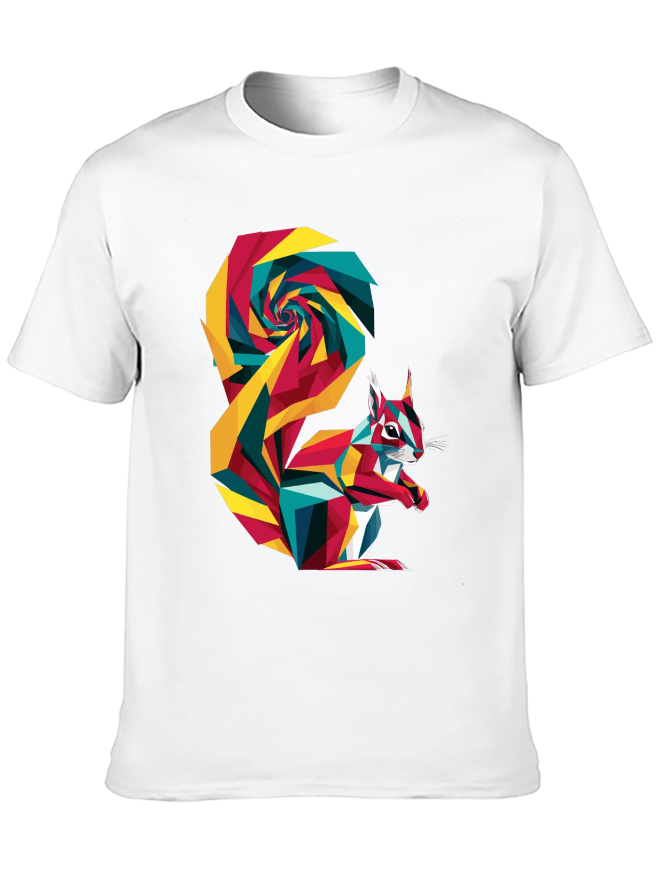 Geometric Squirrel Graphic Tee - Mens Black T-Shirt