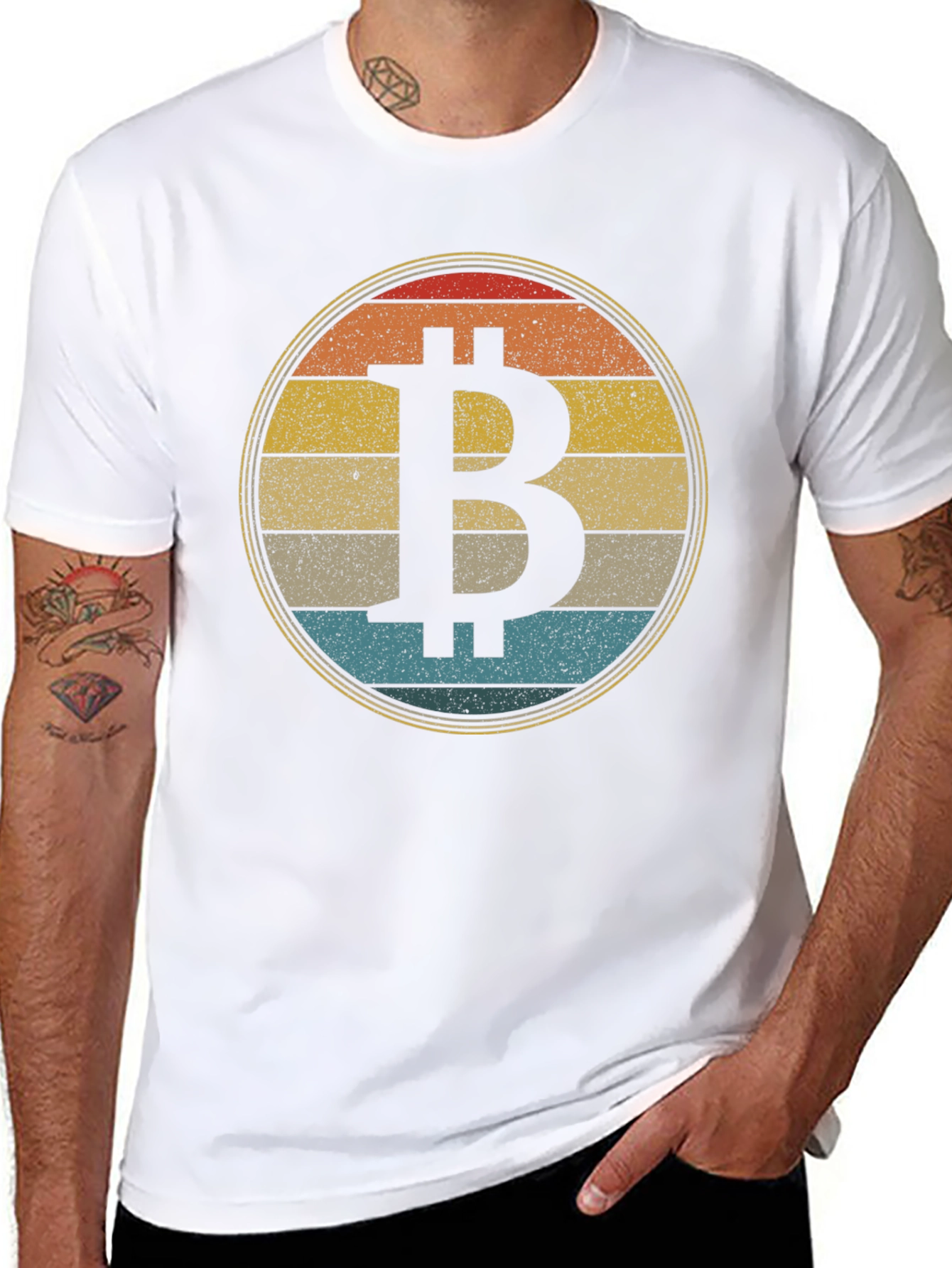 Bitcoin Retro Sunset T-Shirt Crypto Tee