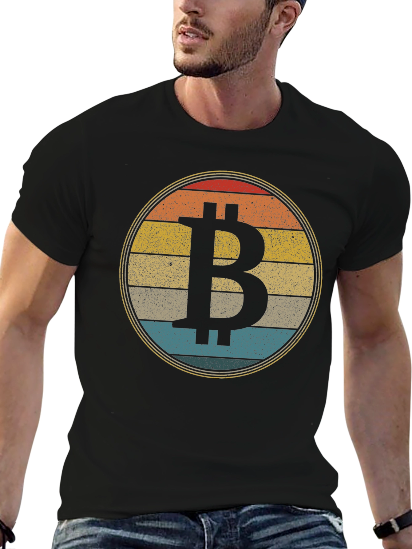 Bitcoin Retro Sunset T-Shirt Crypto Tee
