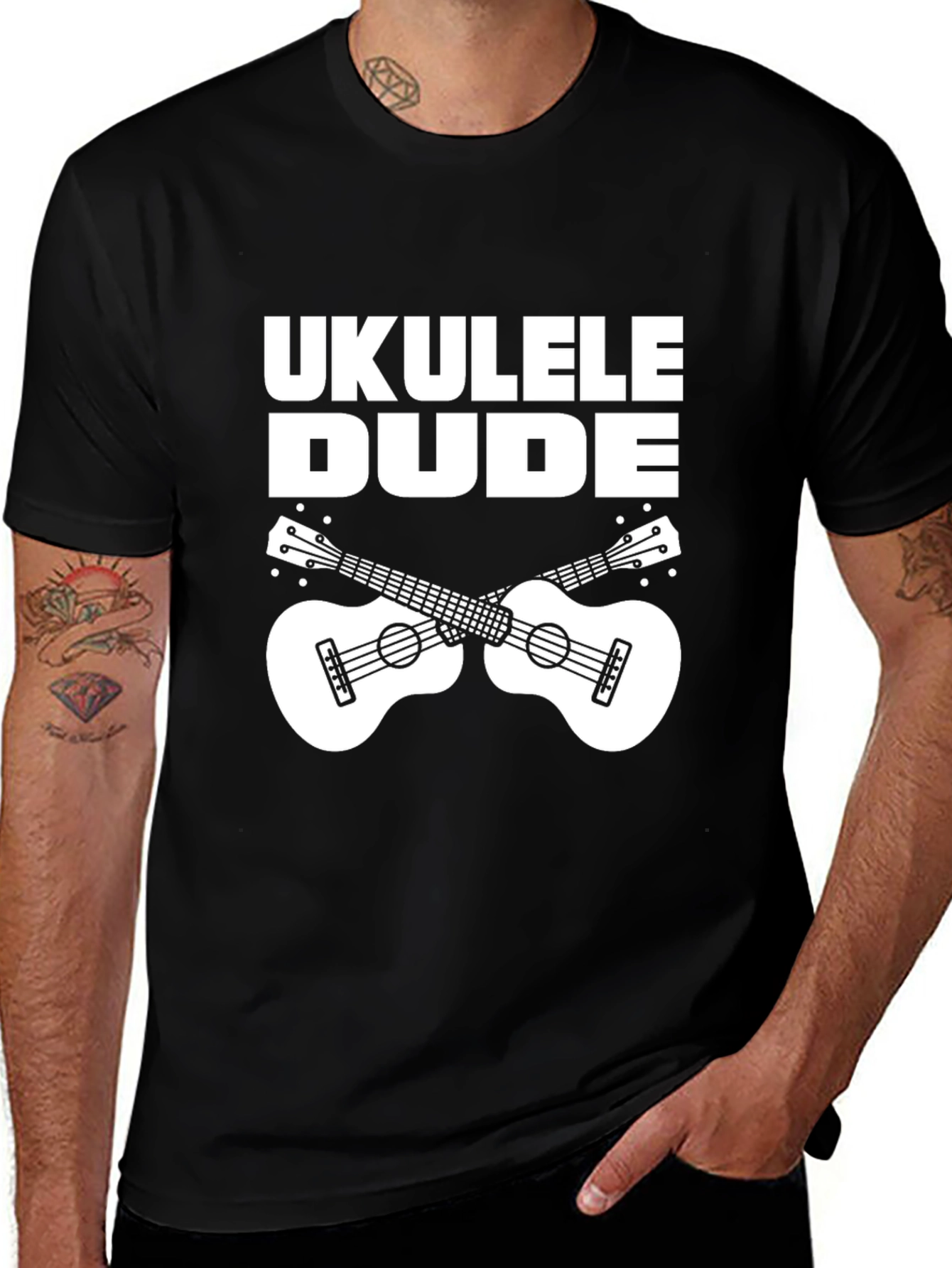 Ukulele Dude Black Graphic Tee Shirt