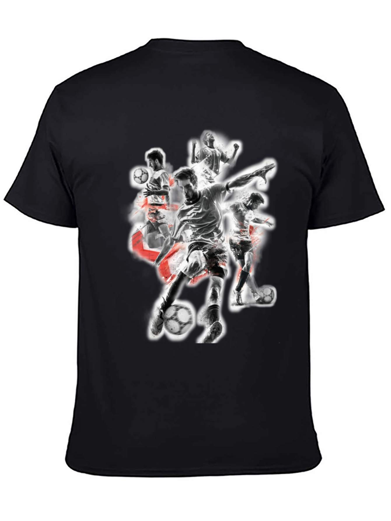 Soccer Player Graphic Black T-Shirt